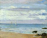 James Abbott Mcneill Whistler Canvas Paintings - Blue and Silver Trouville